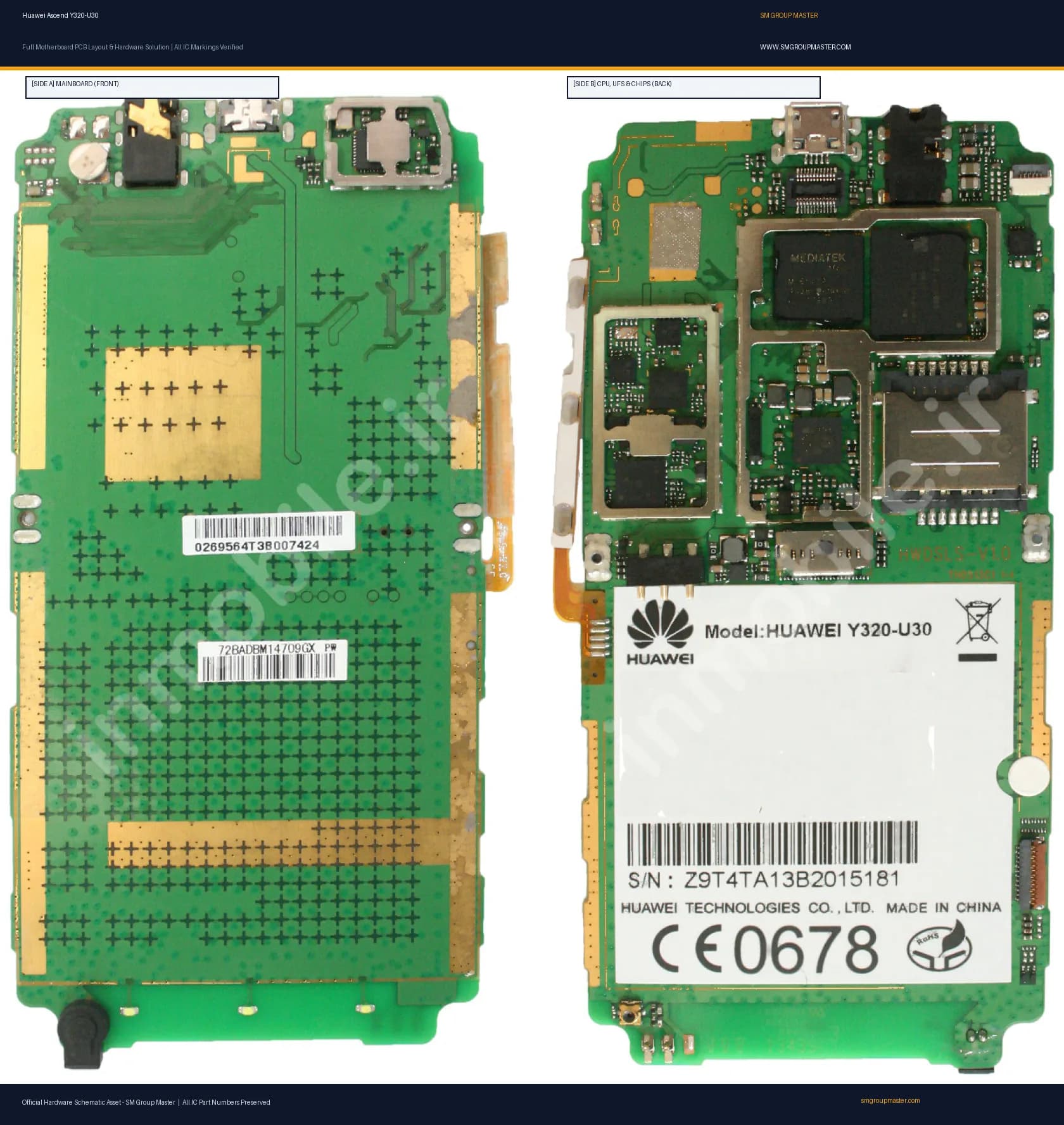 Preview image for Huawei Ascend Y320-U30 Hardware Solution & Motherboard Layout