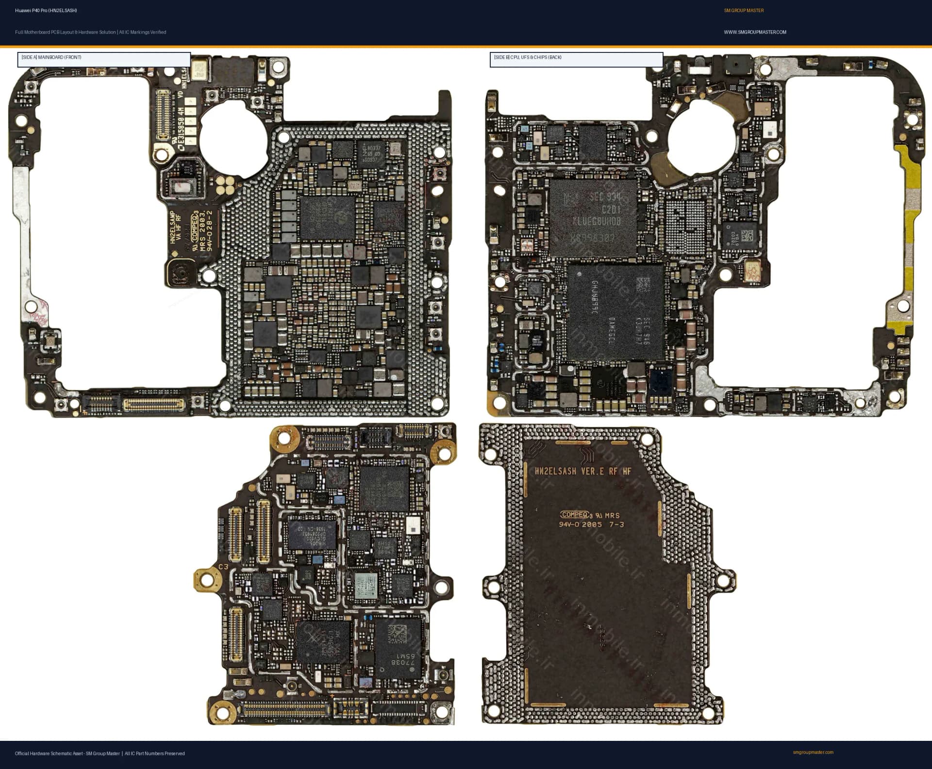 Preview image for Huawei P40 Pro (HN2ELSASH) Hardware Solution & Motherboard Layout
