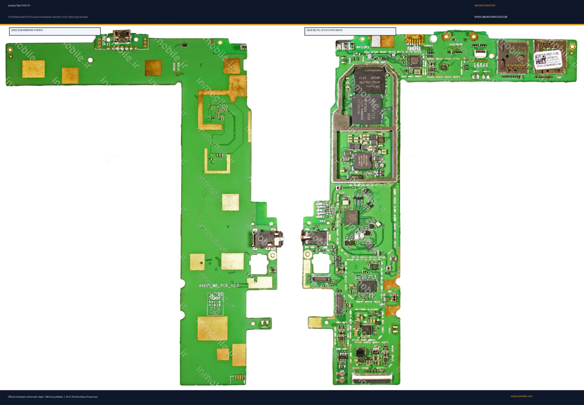 Preview image for Lenovo Tab 2 A10-70 Hardware Solution & Motherboard Layout