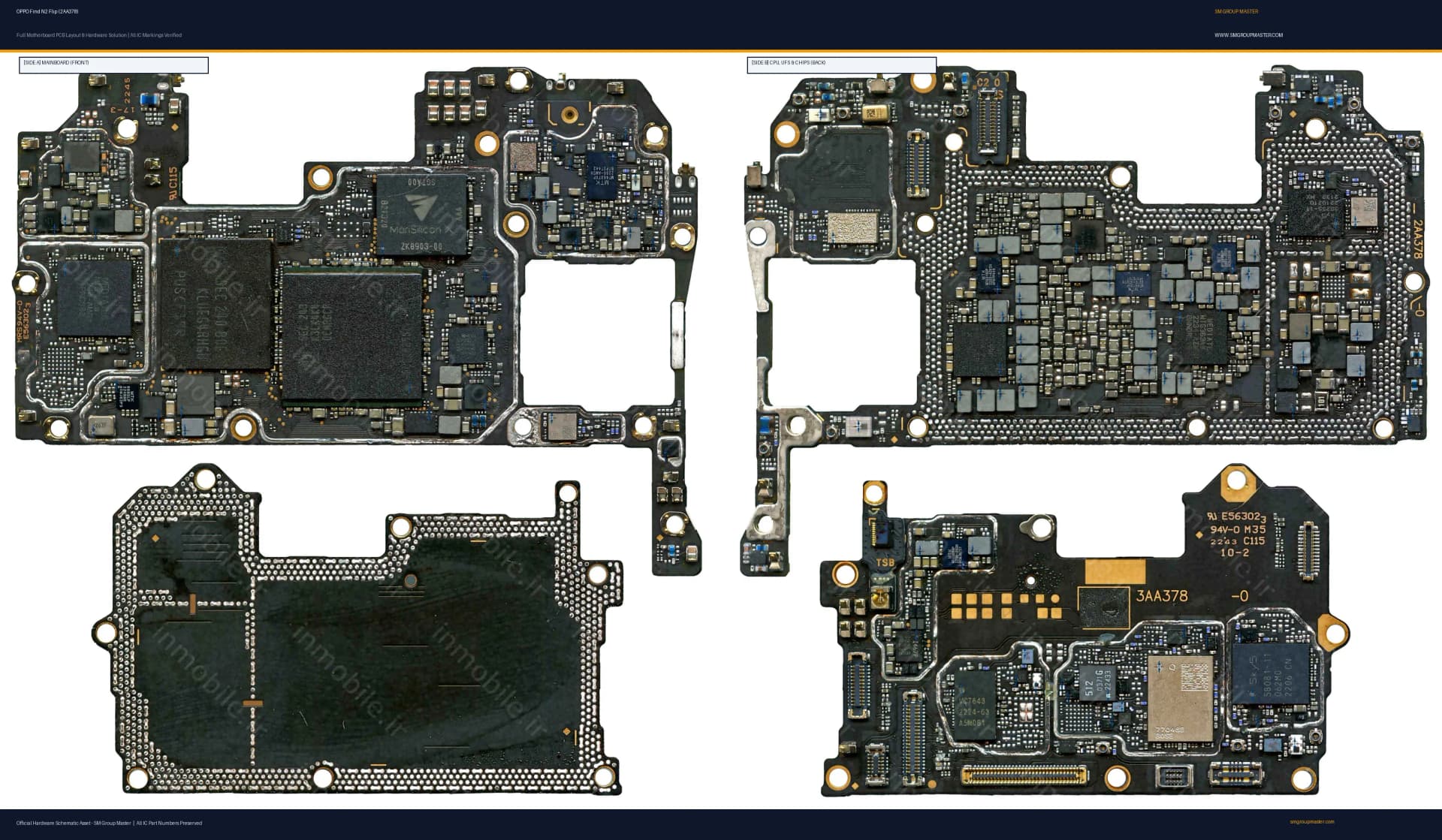Preview image for OPPO Find N2 Flip (2AA378) Hardware Solution & Motherboard Layout