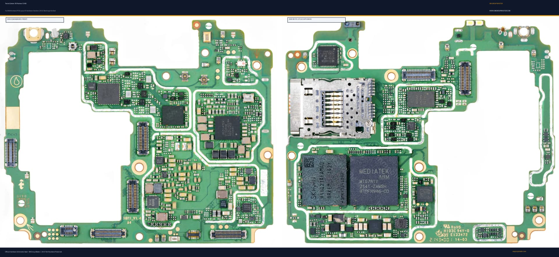 Preview image for Tecno Camon 18 Premier (CH9) Hardware Solution & Motherboard Layout